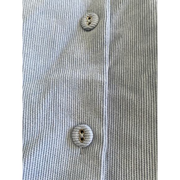 Zara Blue Corduroy Long Sleeve Shirt Relaxed Fit Button Down Top - Picture 4 of 7